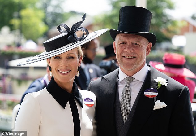 The former England and Gloucester star donned a Queensland baseball cap, while Zara was also seen wearing a Maroons beany and scarf (pictured at Ascott in June)