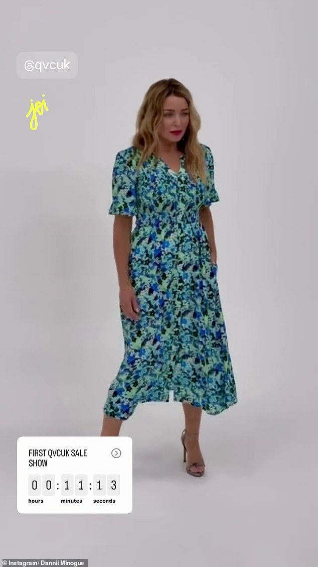 The pop star broke her almost month-long social media silence on Thursday. Dannii shared a short clip that showed her modelling clothes for television shopping network QVC