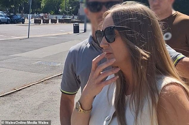 Danielle Oliver, 39, pounced on Belinda Stickland without warning inside the Conservative Club in Splott, Cardiff, during a family funeral on June 9 last year