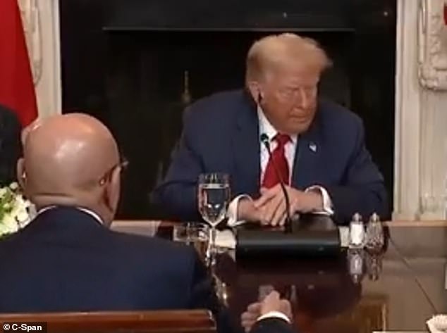 In a moment captured on video, Trump appears exasperated as he turns to the side and lets out a breath while Mauritania President Mohamed Ould Ghazouani speaks about the resources in his nation's seawater