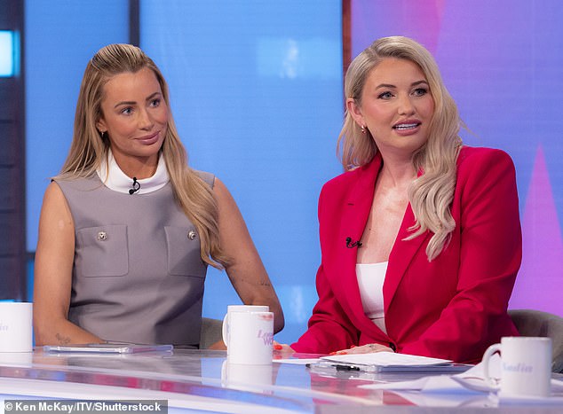 Loose Woman Olivia Attwood, who recently announced she will present This Morning during the upcoming summer holidays, pictured with guest, Love Island star Amy Hart (June 2025)