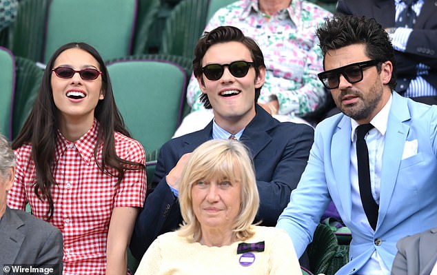 US singer Olivia Rodrigo, her boyfriend Louis Partridge and actor Dominic Cooper last week