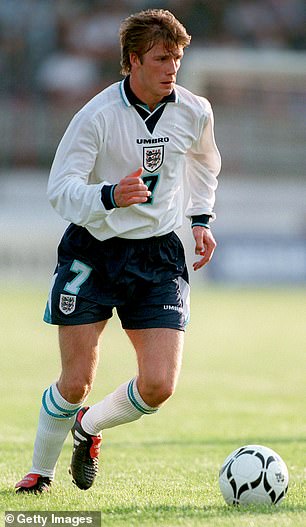 The shorts were the same as his famous father David wore during his 1996 debut for his national side against Moldova 29 years ago