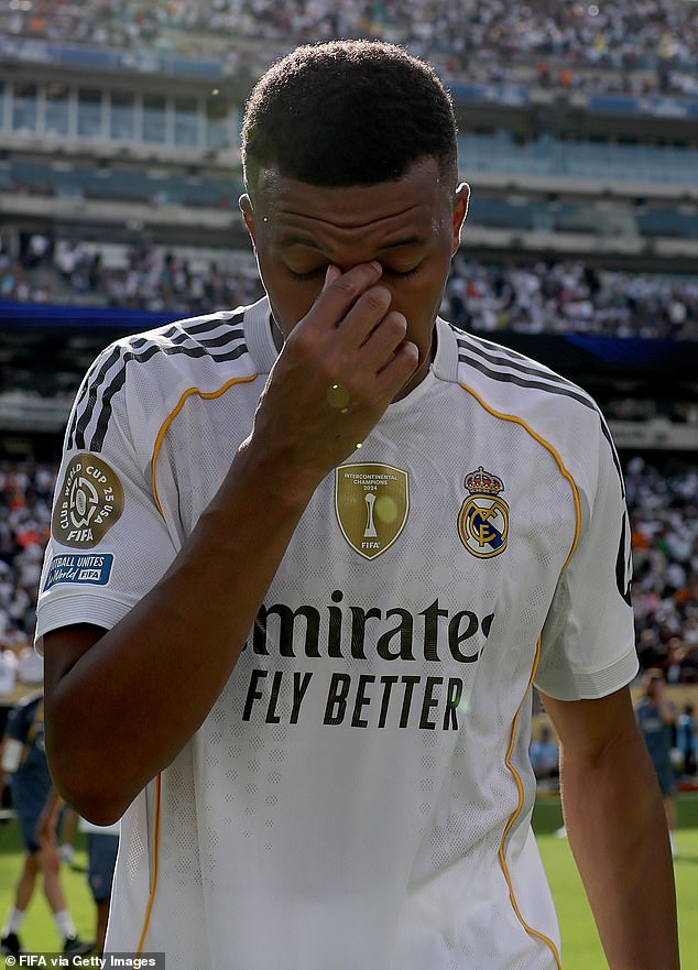 Kylian Mbappe endured an unhappy day out against his former club in New Jersey