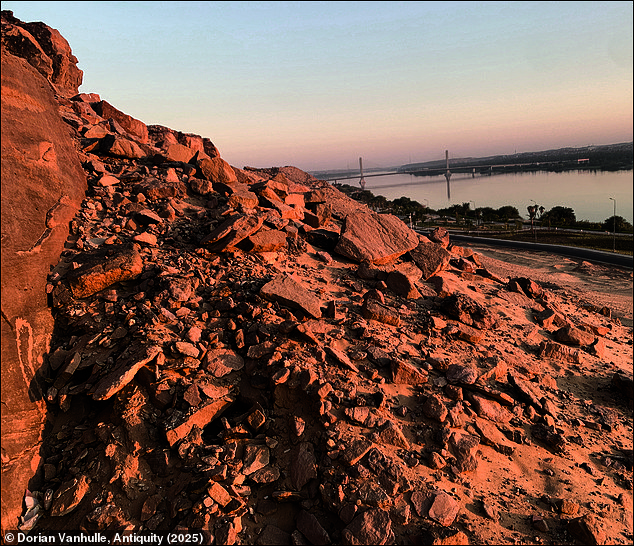 The carvings were located on a sandstone outcrop overlooking the River Nile. Archaeologists believe they date back to the fourth millennium BC