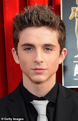 Timothée Chalamet is pictured above in January 2013