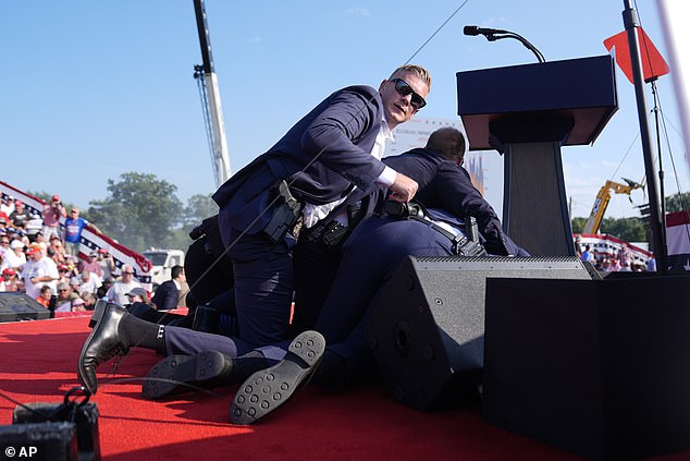 Secret Service agents surrounding Trump were quick to get him to the ground