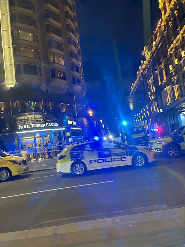 Police swarmed the exclusive are at just before 9.30pm on Wednesday night