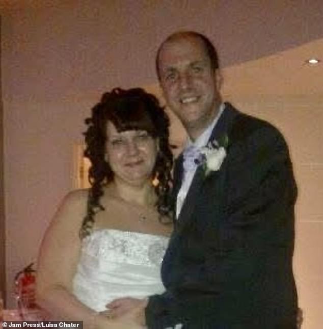 Luisa and Jonathan, from Dorset, are pictured on their wedding day in 2011