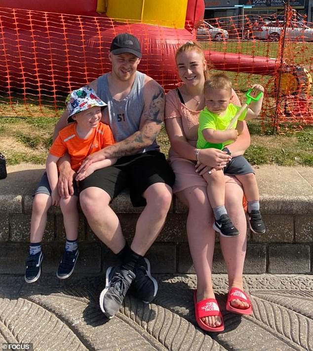 Vanessa was mortified when an attendant told her she was too overweight to ride with her young sons (pictured after her weight loss)