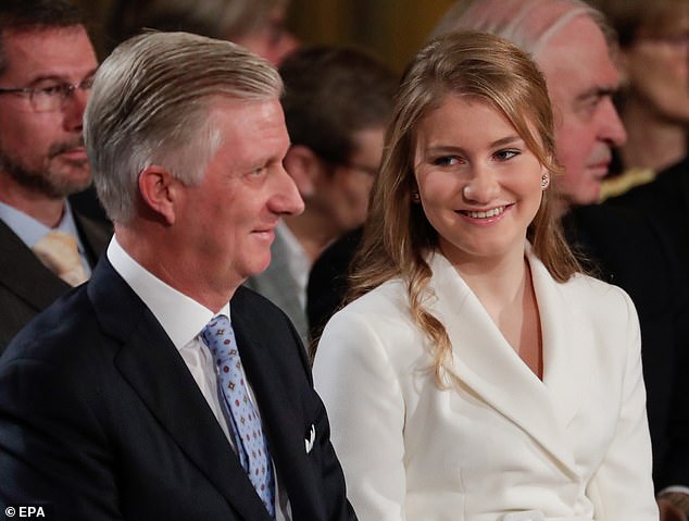 Elisabeth (pictured with King Philippe of Belgium) is said to be conscious of sending the right message to other students