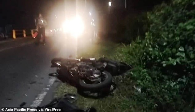 The Brits, who were riding two motorbikes in the early hours of Wednesday morning, were unable to react in time when a truck braked in front of them