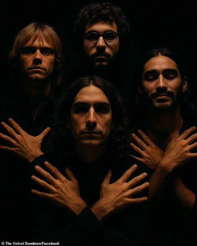Promo images show the four-piece 'band' imitating various poses by real musicians, including Queen (pictured)