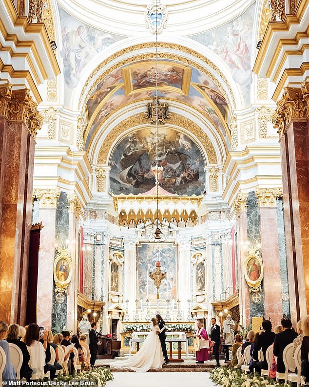 Delta and Mathew exchanged vows in the historic St. Paul's Cathedral in Mdina, which was built in the 12th century