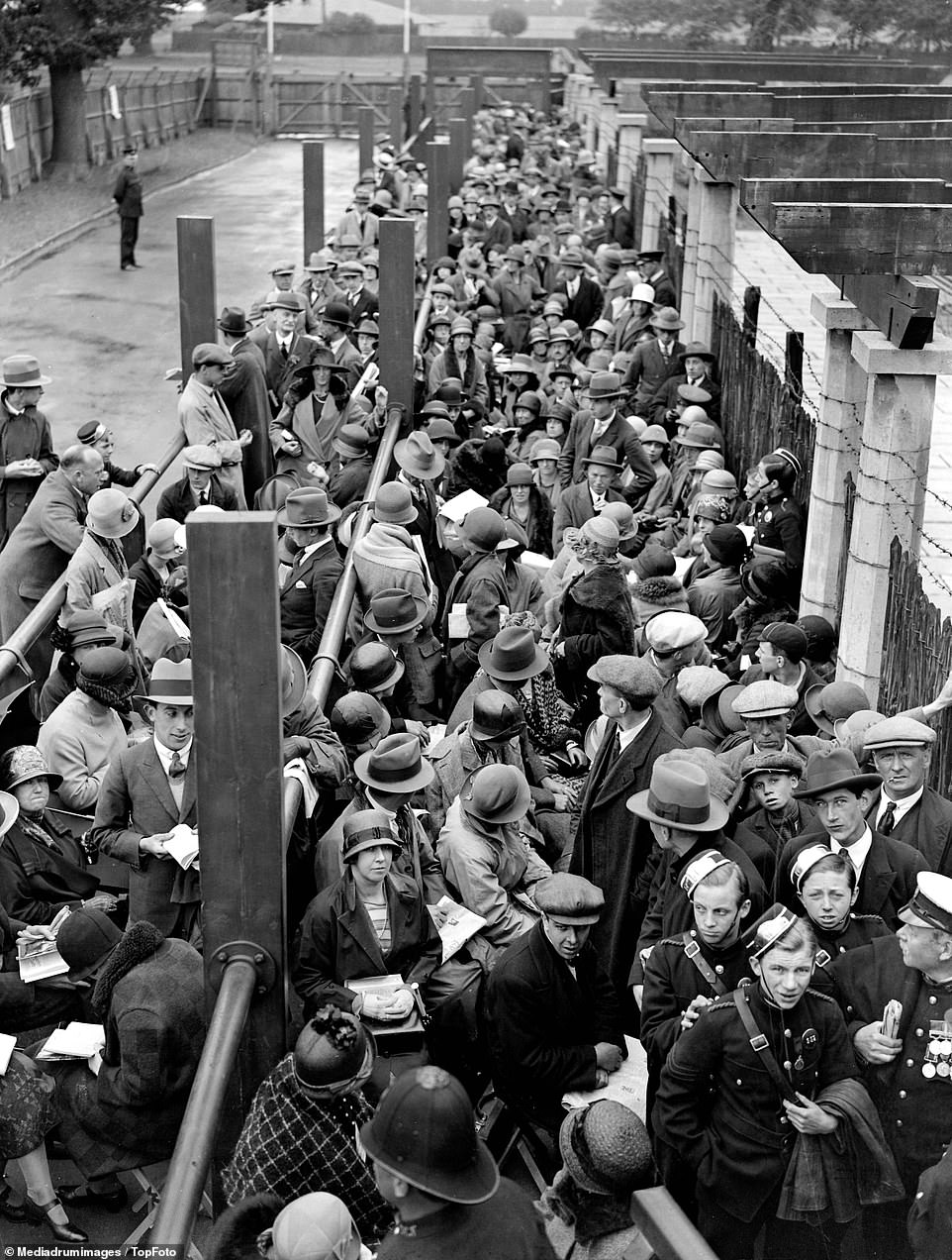 Spectators queuing to get into Wimbledon, 1925. Even back then, going to watch the tennis was a national obsession