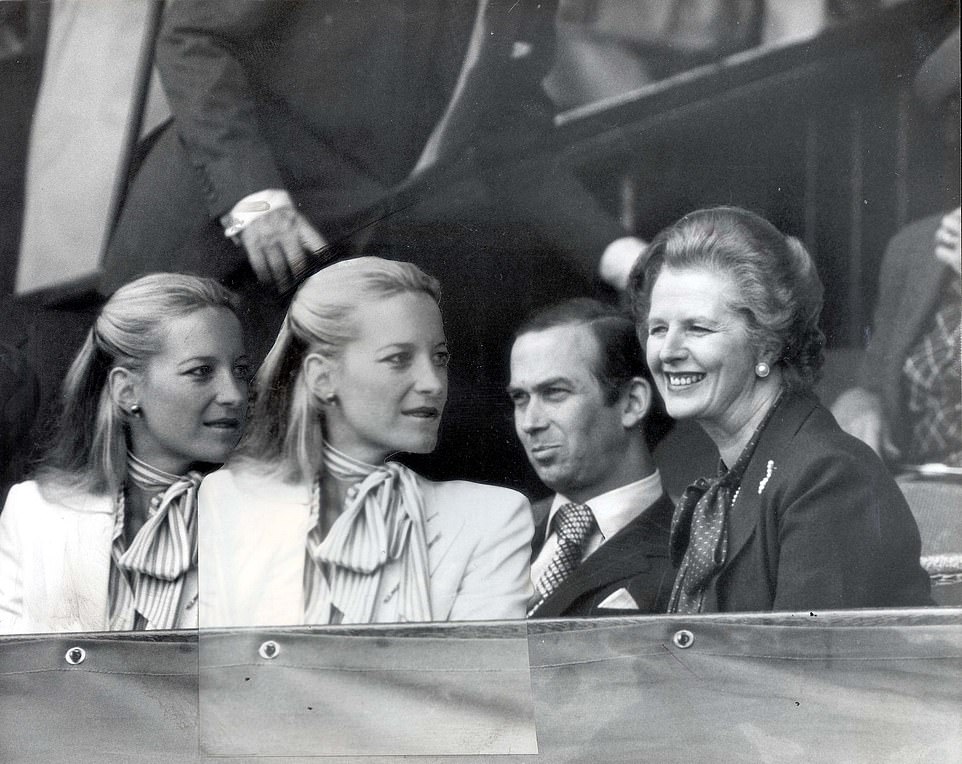 Princess Michael of Kent seen with prime minister Margaret Thatcher at Wimbledon, 1981