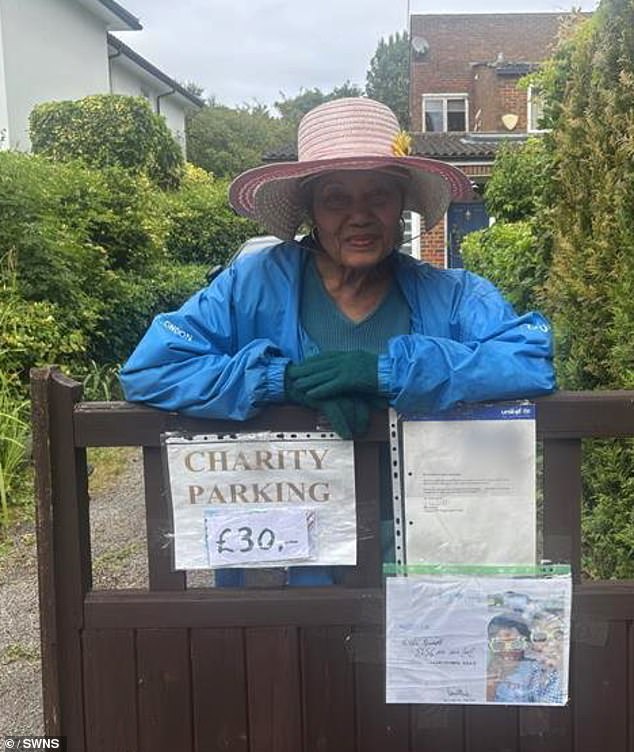 Farida Bennett, 76, who donates her proceeds from Wimbledon parking to charity