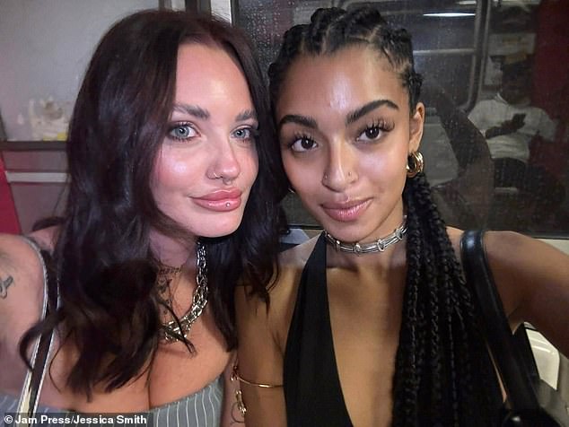 Jessica and India are pictured together on a night out in Milan