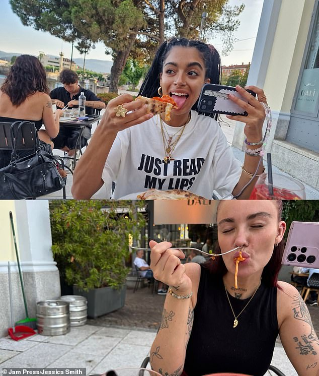 The pair enjoyed Italian stales such as pasta and pizza at a restaurant