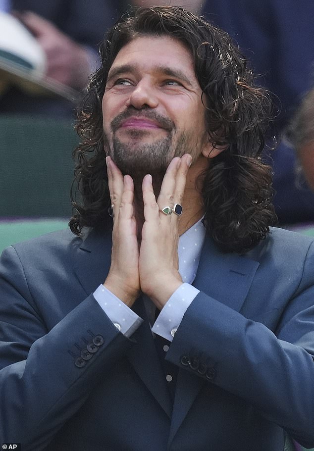 Actor Ben Whishaw sat in the Royal Box to watch Aryna Sabalenka of Belarus and Amanda Anisimova of the U.S. play the women's singles semifinal match