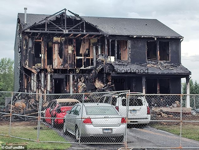 The fire had raged from the garage before it set the whole home alight causing extensive damage, which firefighters said will make finding the cause difficult