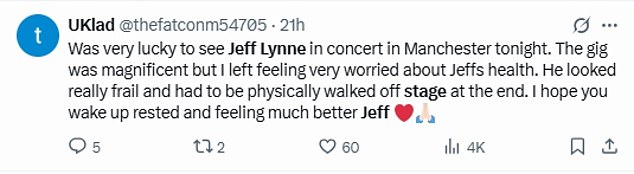 Some fans also shared their concerns for the performer