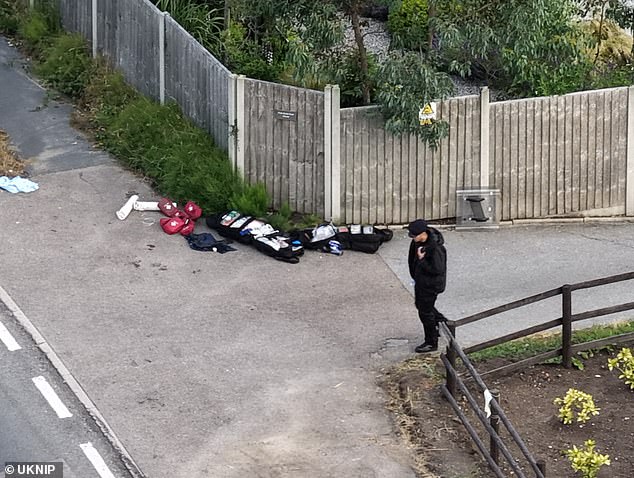 Trauma kits and emergency first aid bags were still open outside the pub yesterday morning having appeared to have been used