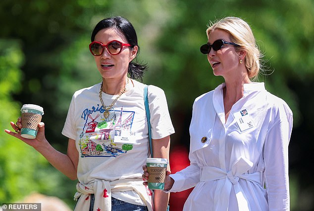 Although President Trump is not present, his daughter Ivanka showed up, and was seen speaking with Wendi Murdoch, the third wife of media mogul Rupert Murdoch
