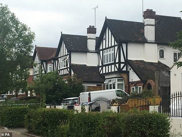 The scene on Malvern Drive in Woodford Green, north-east London, where Allen was shot inside a property owned by comedian Russell Kane