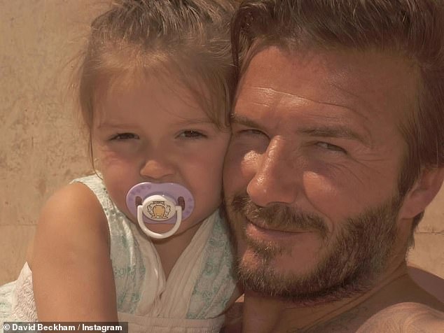 David threw open the family photo album to share his youngest daughter's baby snaps just moments after his eldest's tribute