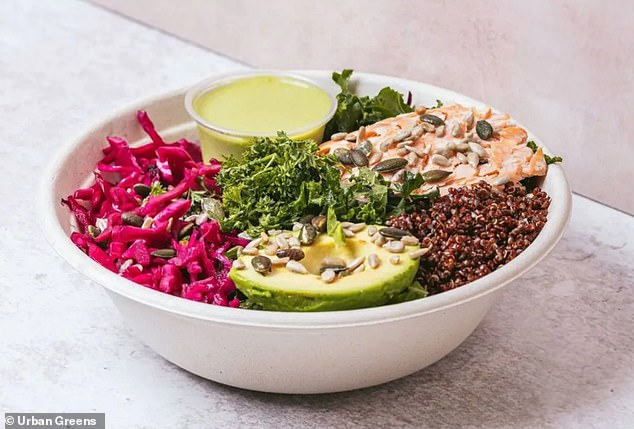 The Salmon Avocado Signature Salad bowls from Urban Greens cost £13.50 - 55p more than Pret's salad