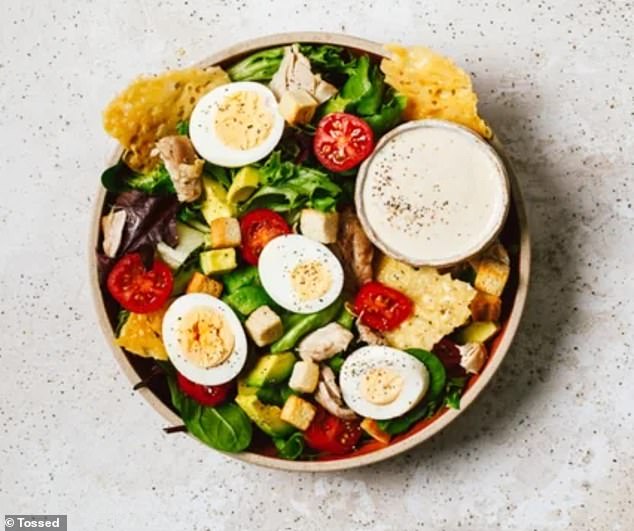 One of the most expensive salads on Tossed's Deliveroo website is the Avocado Caesar Salad, which will set you back £13.99 (pictured)