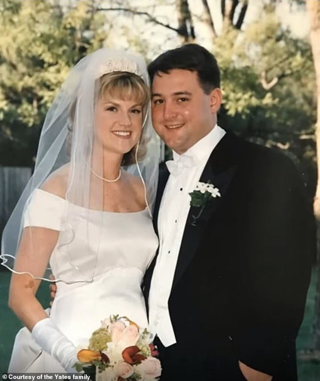 Yates and Kim are pictured here on their wedding day in 1998. Yates told the Daily Mail his wife 'brought us all along for the side that she put us on'