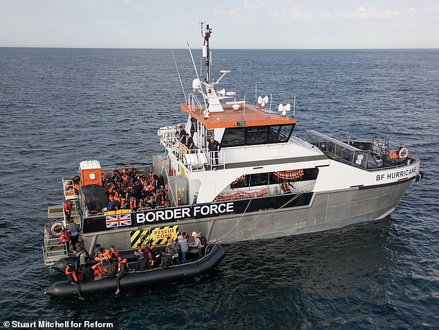 The dinghy was being escorted by a French naval vessel, and UK Border Force soon came out from Ramsgate to collect its cargo