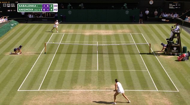 The point which won Anisimova her fifth game of the final set occurred after the ball hit the top of the net and bounced over - which usually results in the player apologising to their opponent