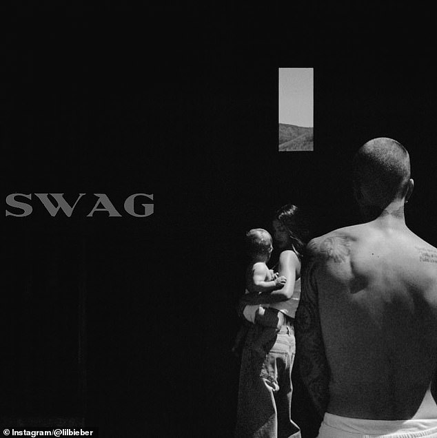 As Bieber quickly publicized the album, he and his wife Hailey shared numerous moody photographs of the two and their son Jack Blues that appeared to have been shot for the album