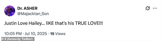 'Justin Love Hailely... liKe that's his TRUE LOVE!!!' another fan gushed in response to the album