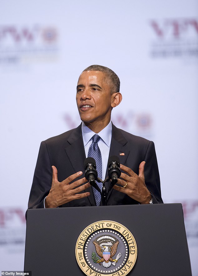 'I’ve sat across the table from some of the world’s most difficult leaders and wrestled with some of our most intractable problems. Nothing has prepared me for working with Larry David,' Obama humorously said in a statement; Pictured 2015