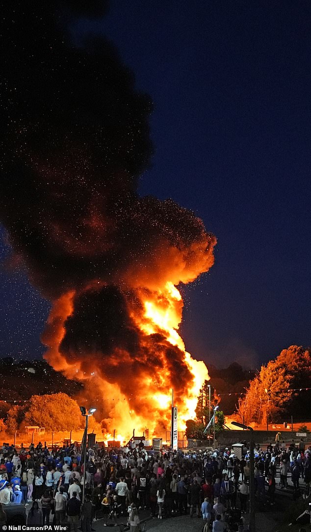 PSNI said it had received 'a number of reports' regarding the bonfire 'and the material that has been placed upon it' and that it was now subject to investigation