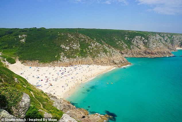 15 beaches were found to have zero mention of litter in any of the reviews on TripAdvisor, including Porthcurno beach in Cornwall