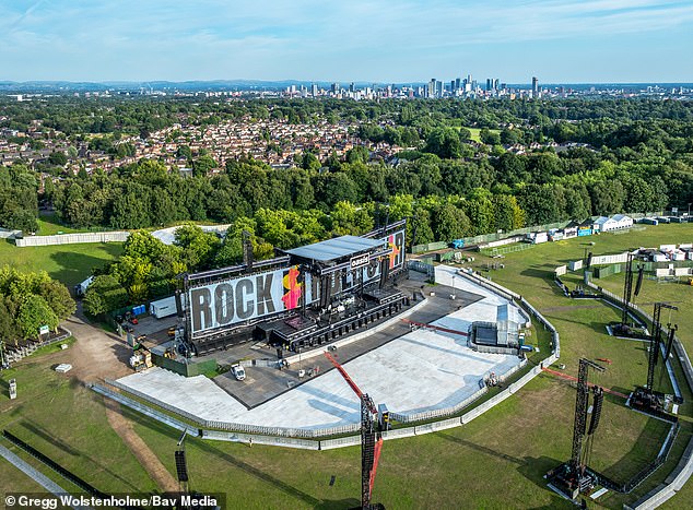 A huge stage has been set up prior to tonight's concert, which starts at 8.15pm