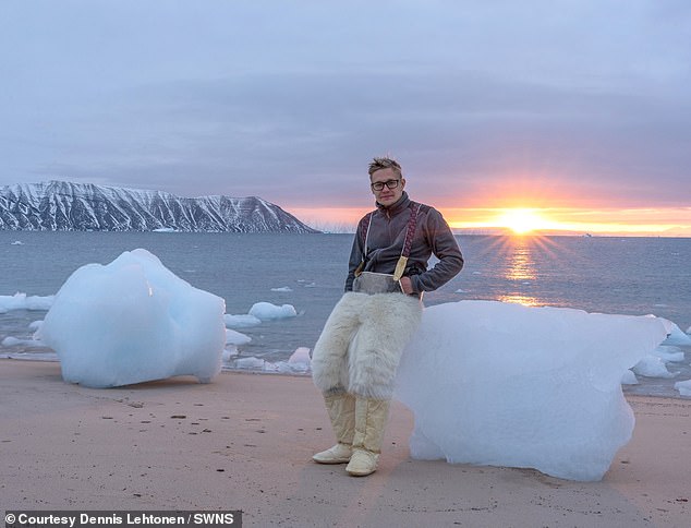 Dennis Lehtonen (pictured), who works locally, said the iceberg originally came to the village approximately a week ago, but appeared to move on