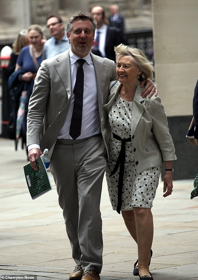 Jonathan Marcus (pictured with he and his half-brother's mother, Patricia Marcus last month) tried to disinherit Edward from a share of the fortune
