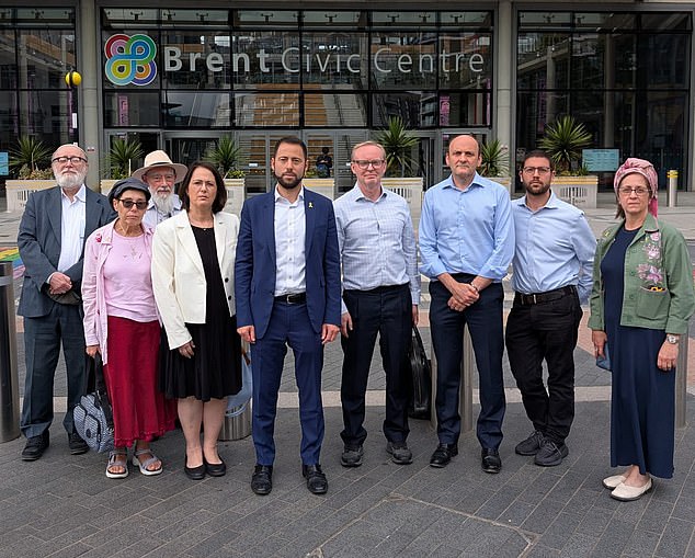 The delegation of Jewish community representatives outside Brent Civic Centre following Wednesday's meeting
