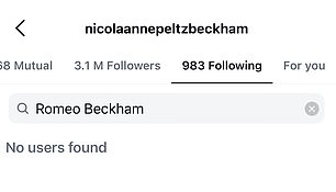 Neither Romeo or Cruz follow Nicola and Brooklyn anymore