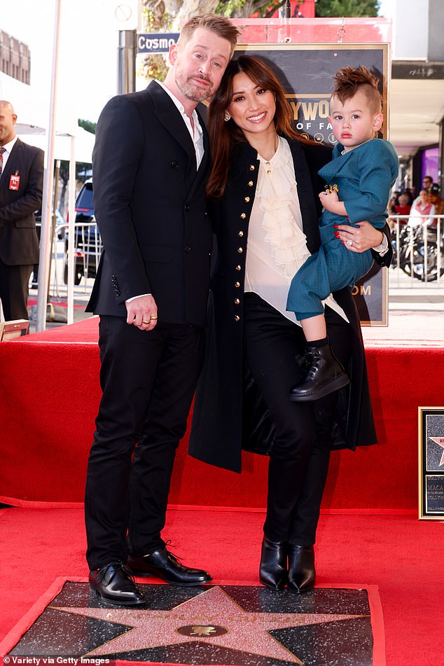 Back in 2023, Macaulay notably received a star on the Hollywood Walk of Fame - and was supported by Brenda and their two little boys (seen above)