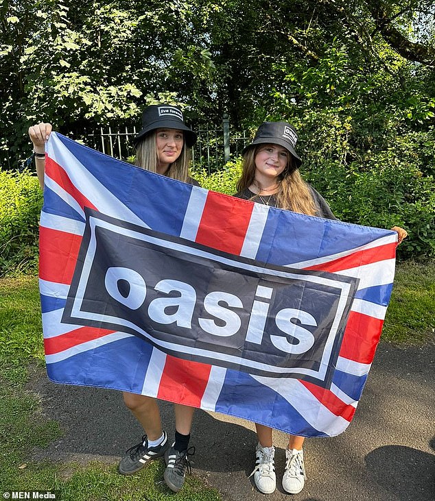 People were seen camped out as the queue formed by the side of the road, with a sea of camp chairs and bucket hats