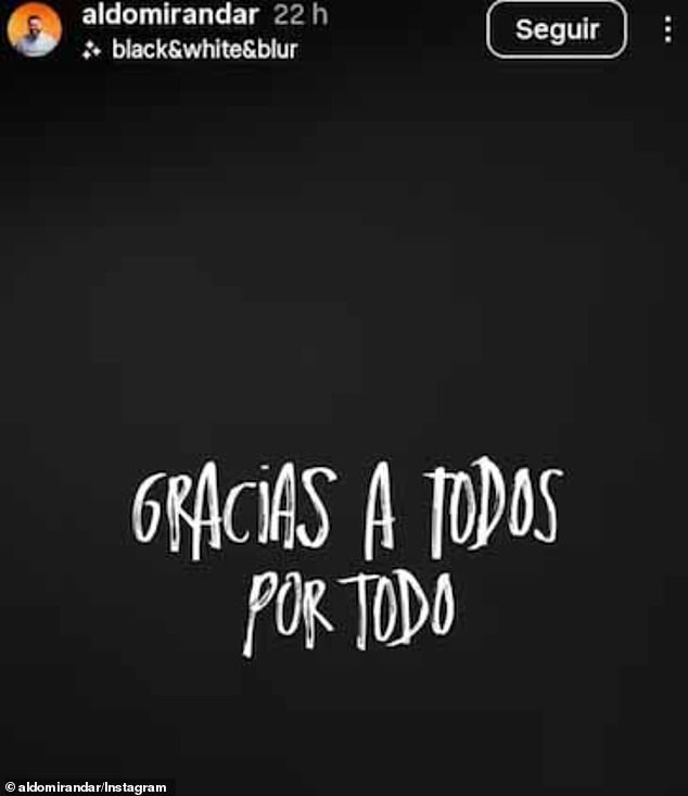 Just hours before he reportedly took his own life, Mexican influencer Aldo Miranda posted a message on his Instagram Stories that read, "Thank you all for everything"