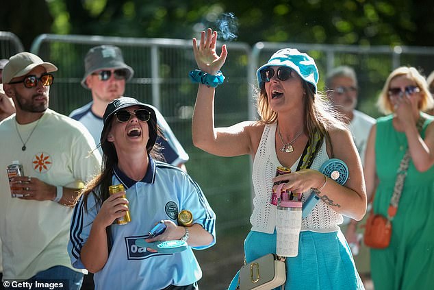 Spirits were high despite queuing in the blistering heat