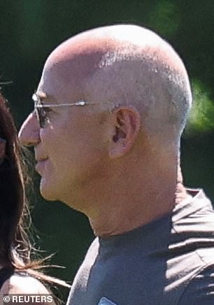 However, following their multi-day wedding in Venice, Italy, Bezos appeared to be letting his hair down - literally (seen this week)